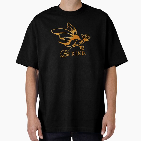 Item preview, "Be Kind" Uplifting Gold Typography & Sparrow Art designed and sold by The Whiskey Ginger Design Shop.