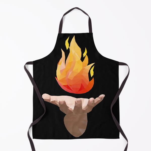 Item preview, Geometric hand holding fire(black) designed and sold by LeatherBound.