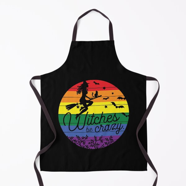 Item preview, Witches be Crazy, LGBGT Witch, Retro Rainbow Sunset designed and sold by sasigifts.