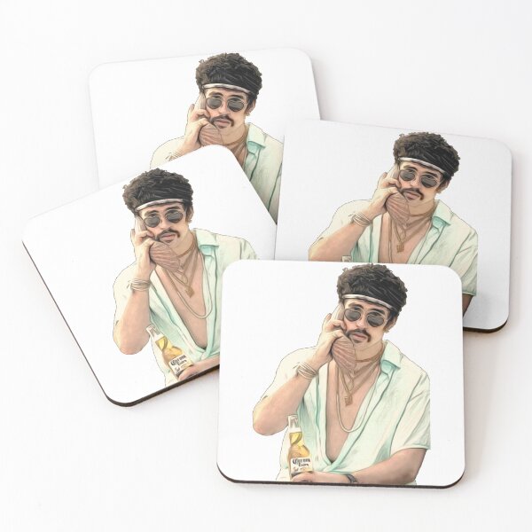 bad Bunny With Shellphone Coasters (Set of 4)