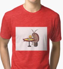 cockroach eating crabby patty - spongebob Tri-blend T-Shirt