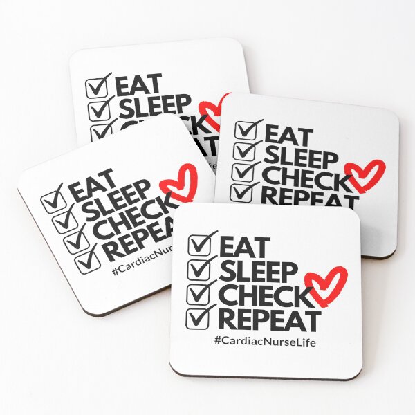 Item preview, Eat, Sleep, Check Heart, Repeat #CardiacNurseLife designed and sold by KARAKATE.