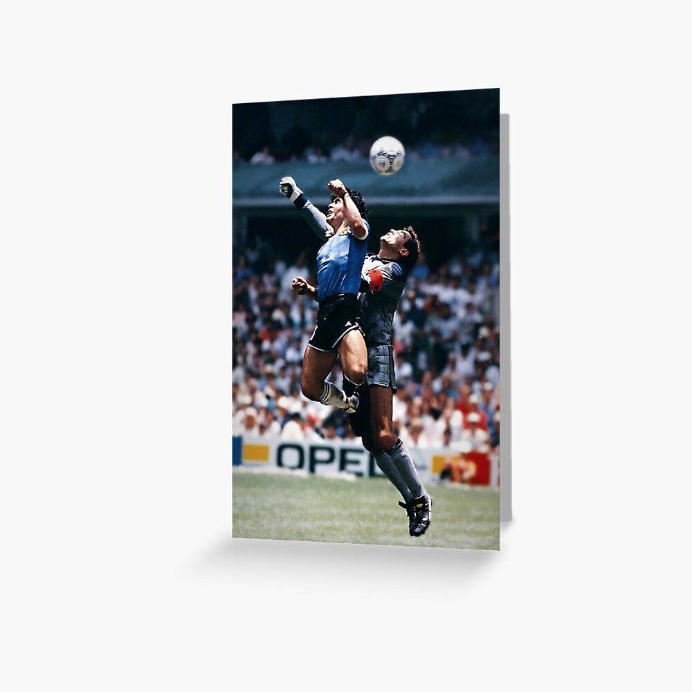 Maradona With Argentina In Mexico 86 The Hand Of God Art Print By Sportsyeah Redbubble