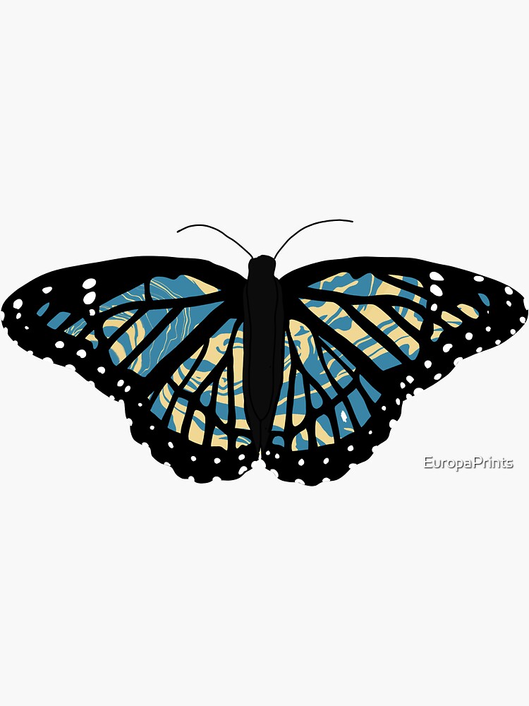 Blue and Yellow Butterfly Sticker | Sticker