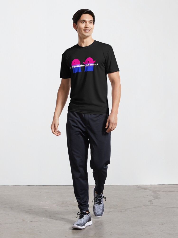 Alternate view of Will you shut up Halloween version design Active T-Shirt