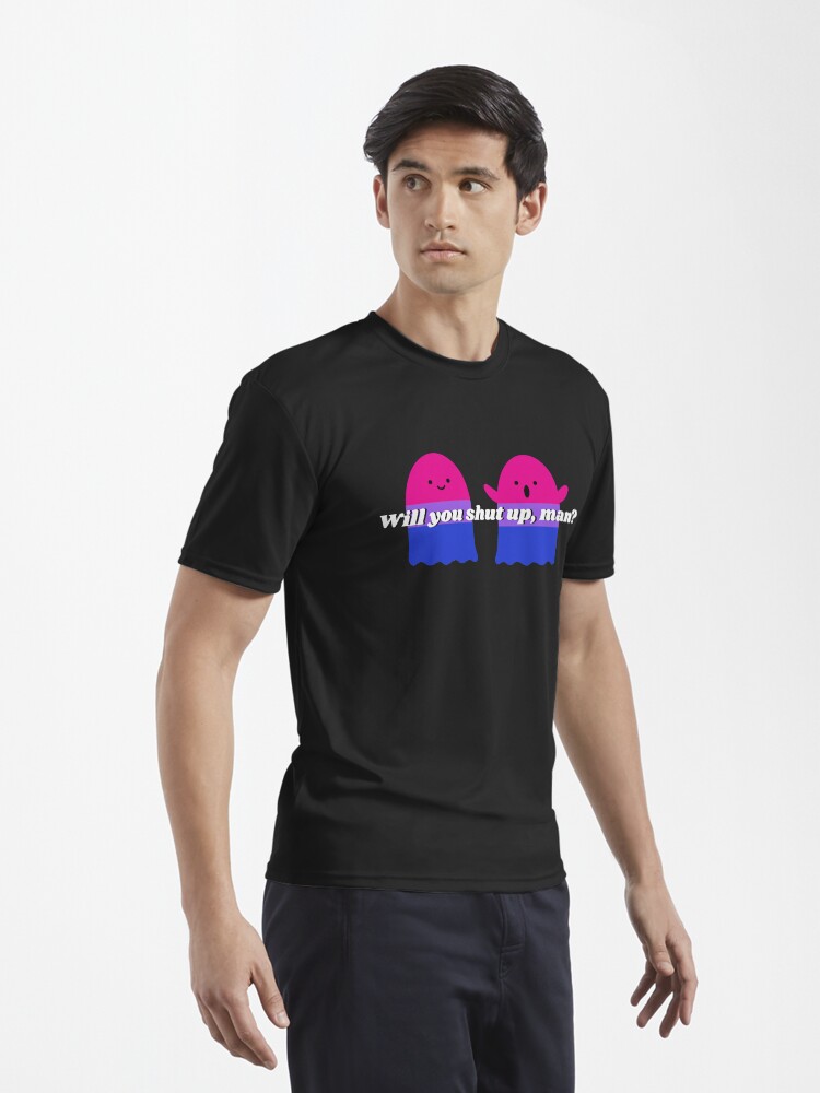 Alternate view of Will you shut up Halloween version design Active T-Shirt