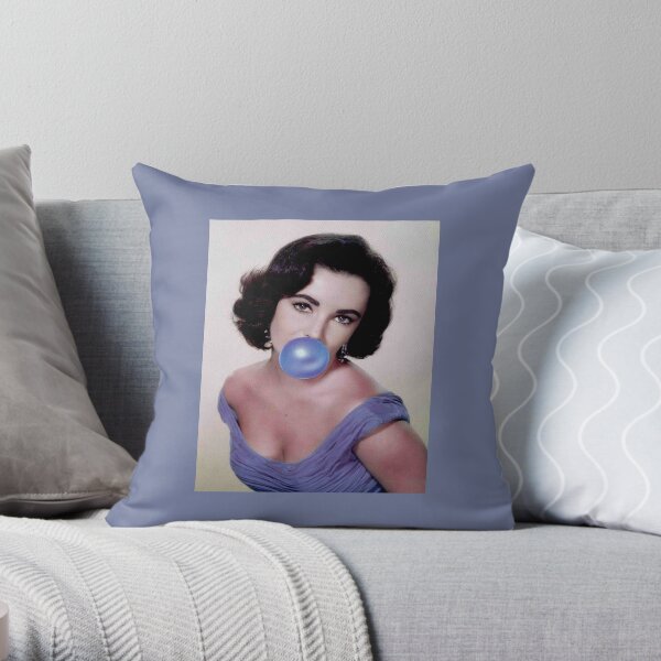ELIZABETH TAYLOR : Bubble Blowing Print Throw Pillow