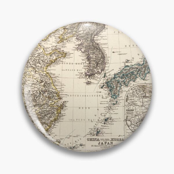 Item preview, Map of China, Korea and Japan (1873) designed and sold by allhistory.