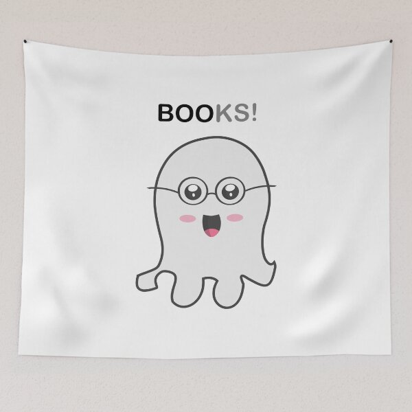 Item preview, cute nerdy bookworm ghost halloween designed and sold by Deegital18.