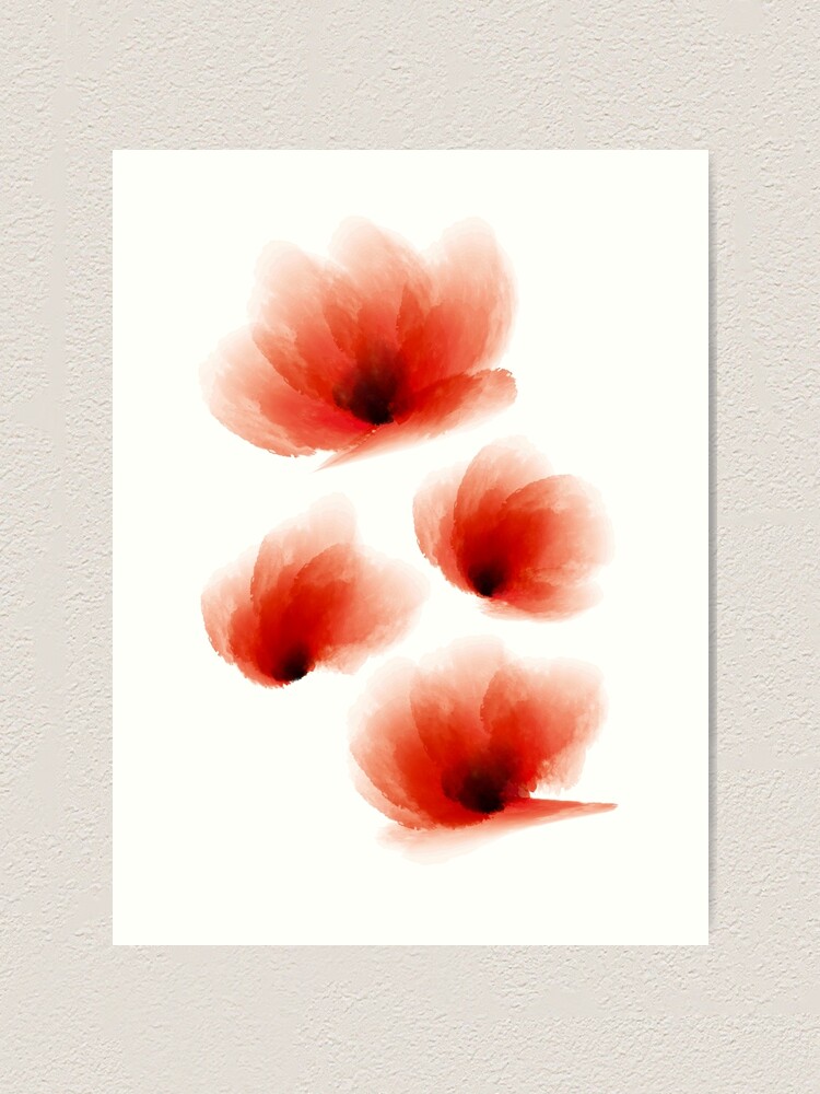 Coquelicots Dessin A L Aquarelle Art Print By Ladstudio Redbubble