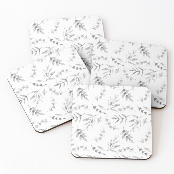 Item preview, Eucalyptus leaves pattern (B&W) designed and sold by adiosmillet.