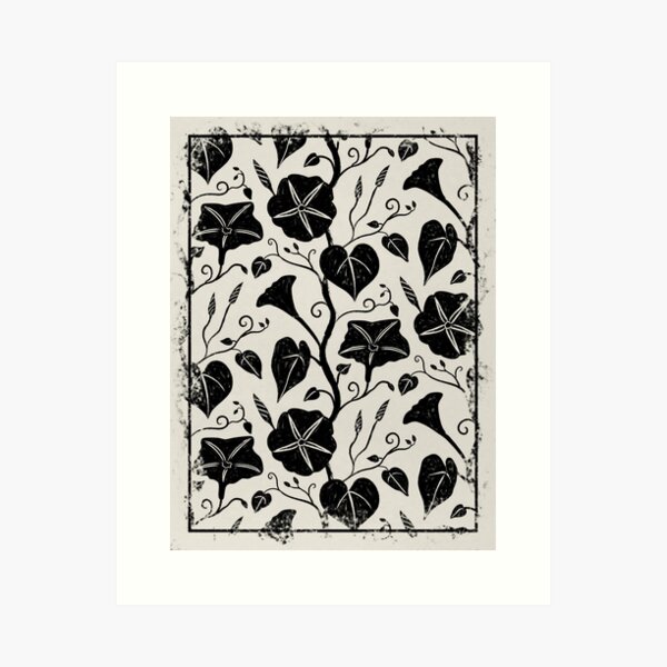 Aperçu de l'œuvre Creeper Moonflower noir sur neutre créée et vendue par misentangled.