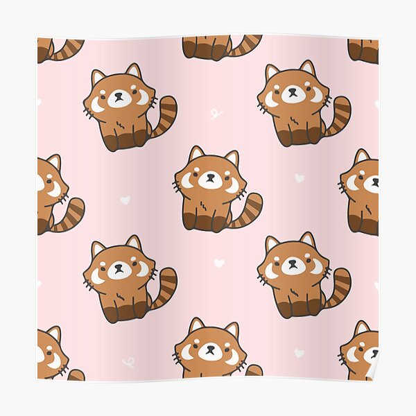Kawaii Red Panda Wall Art Redbubble