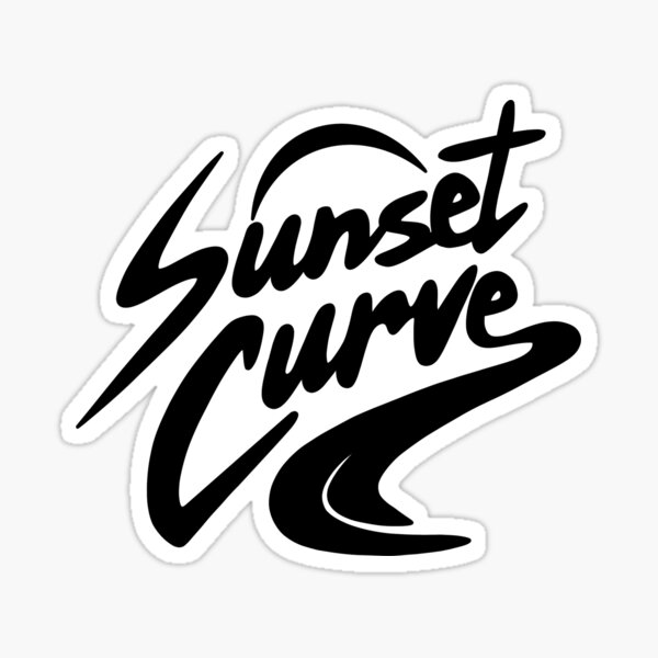 "Sunset Curve Black" Sticker by letteringolivia | Redbubble