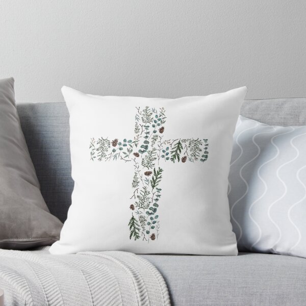 Item preview, Christian Cross Pine and Eucalyptus Greenery designed and sold by move-mtns.
