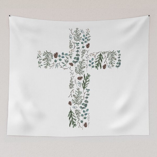 Item preview, Christian Cross Pino y Eucalipto Verde designed and sold by move-mtns.