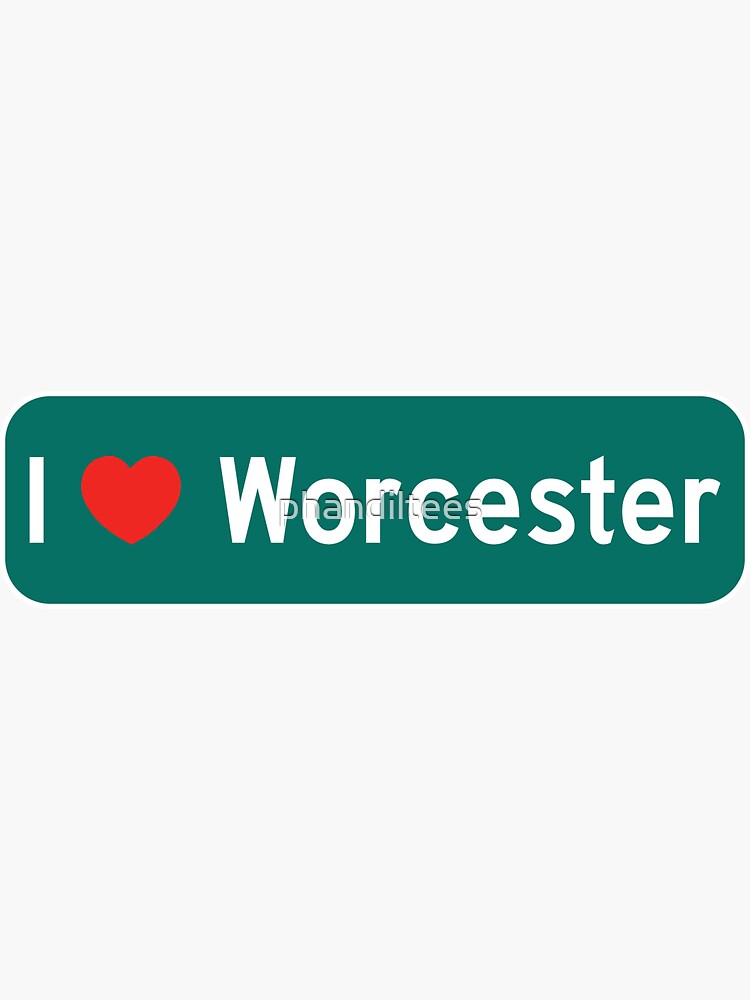 Thumbnail 3 of 3, Sticker, I Love Worcester! designed and sold by phandiltees.
