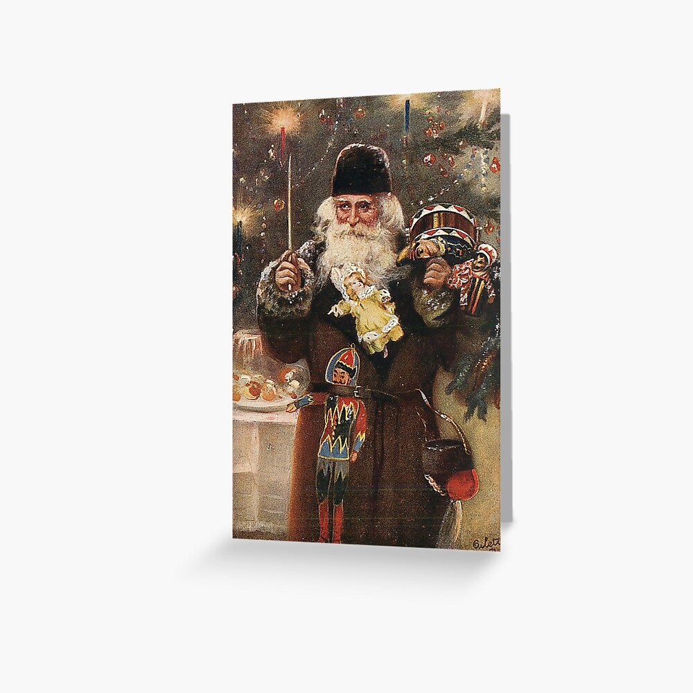 "Loving Christmas Greetings" Vintage Santa Christmas Postcard Greeting Card