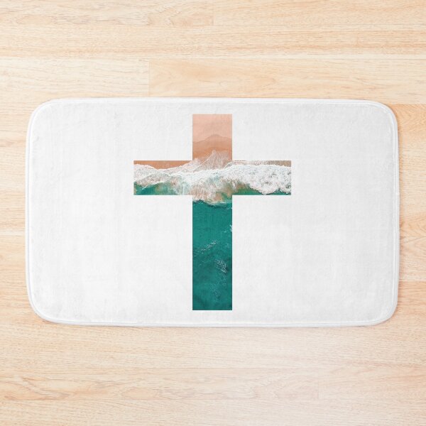 Item preview, Nature Ocean Cross Ocean Jesus Is Mightier Than The Waves designed and sold by move-mtns.