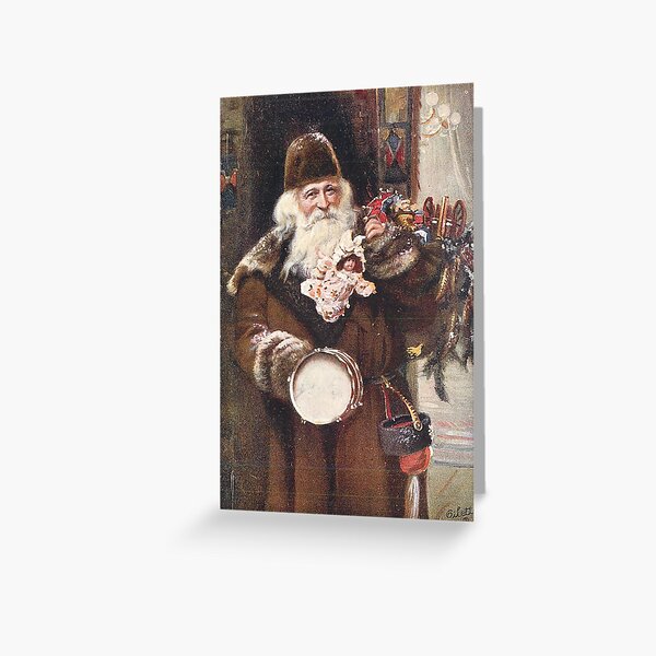 "Loving Christmas Greetings" Vintage Santa Christmas Postcard Greeting Card