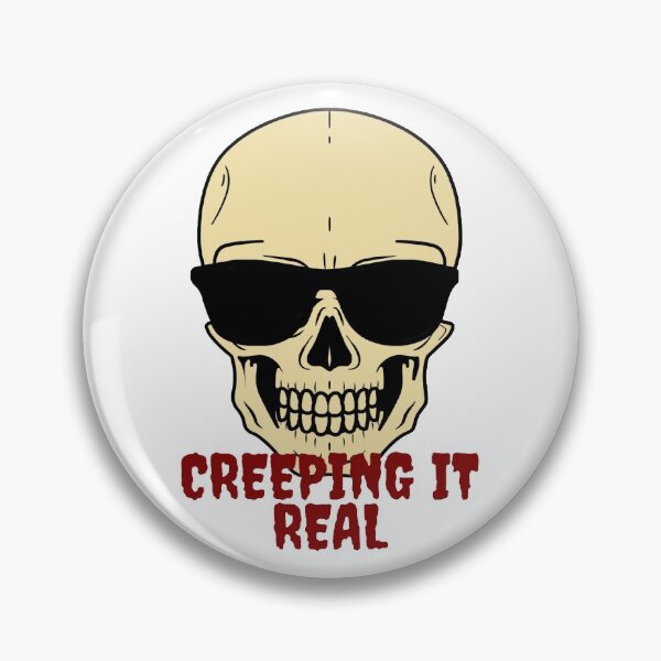 Item preview, Halloween skull with caption creeping it real designed and sold by priyankajustine.