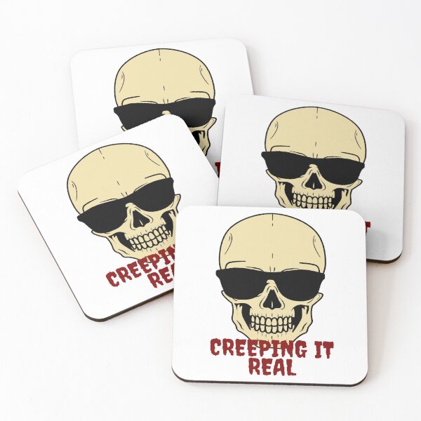 Item preview, Halloween skull with caption creeping it real designed and sold by priyankajustine.