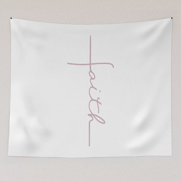 Item preview, Pink Faith Cross Cursive Christian Symbol designed and sold by move-mtns.