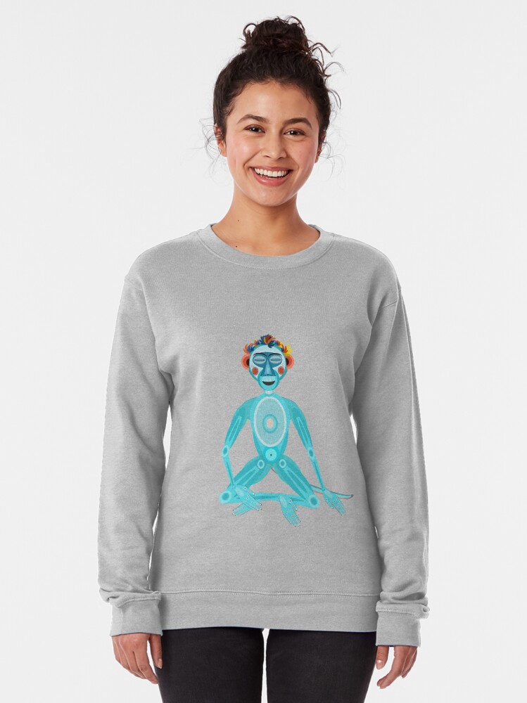 Alternate view of MOONKEY the Monkey - MEDITATION - BREATH Pullover Sweatshirt