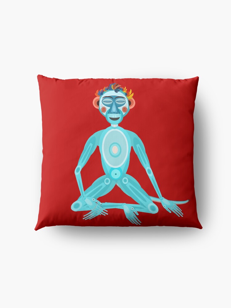 Alternate view of MOONKEY the Monkey - MEDITATION - BREATH Floor Pillow