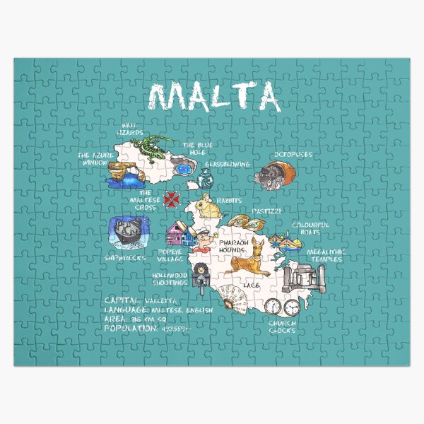 Malta - illustrated map Jigsaw Puzzle