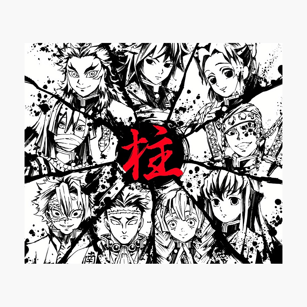 Poster Pilares Kimetsu No Yaiba De Anime Fanarts Redbubble