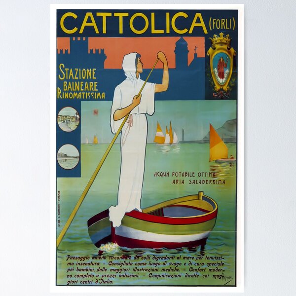 Item preview, Cattolica Forli retro poster designed and sold by CorasPosters.