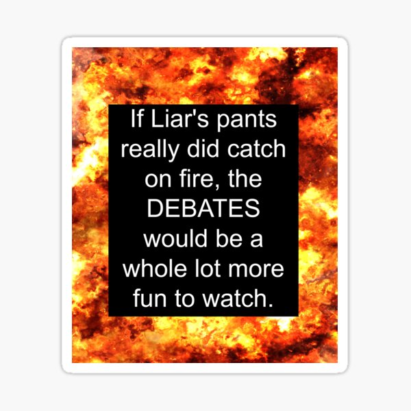 Fake News Liar Liar Pants On Fire Sticker By Ittybittyowl Redbubble