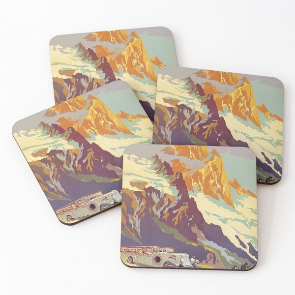 Item preview, Route des Alpes retro poster designed and sold by CorasPosters.