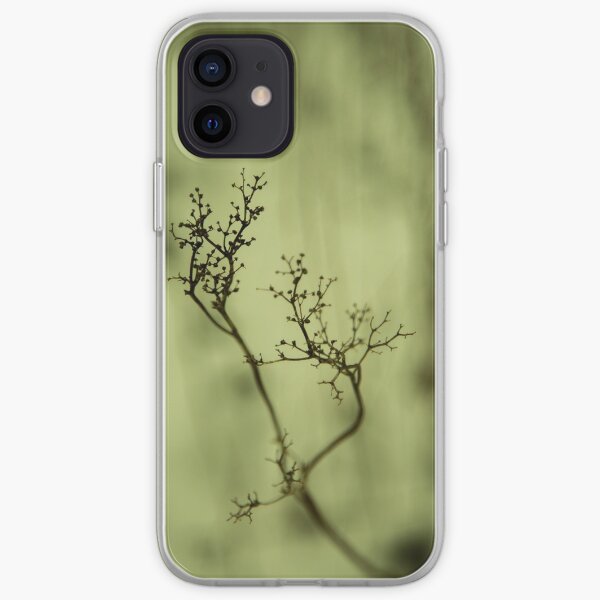 Shadow of plant, condolence card green background iPhone Soft Case