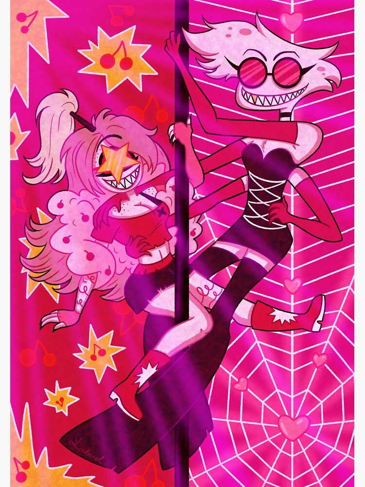 Angel Dust and Cherri Bomb - Addict Fanart Sticker by Loutrinel | Redbubble