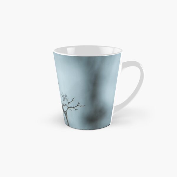 Shadow of plant, condolence card blue background Tall Mug