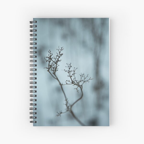 Shadow of plant, condolence card blue background Spiral Notebook