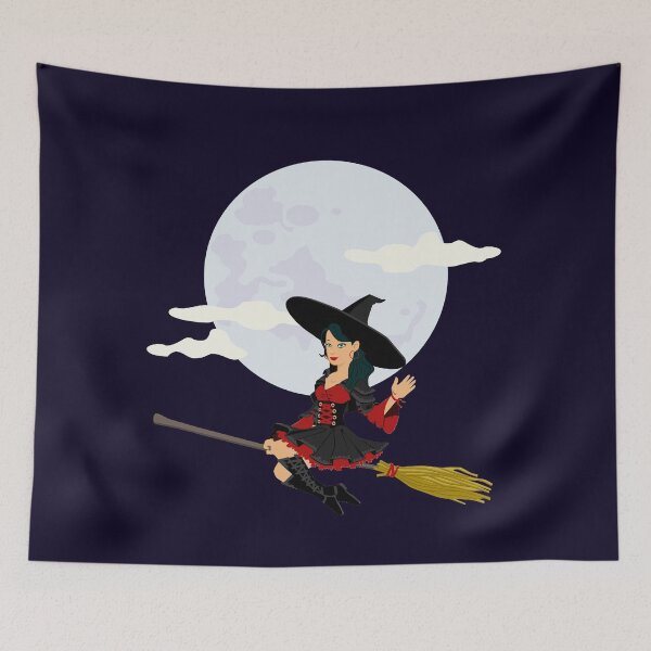 Item preview, witch on a broom  designed and sold by Bhavna111.
