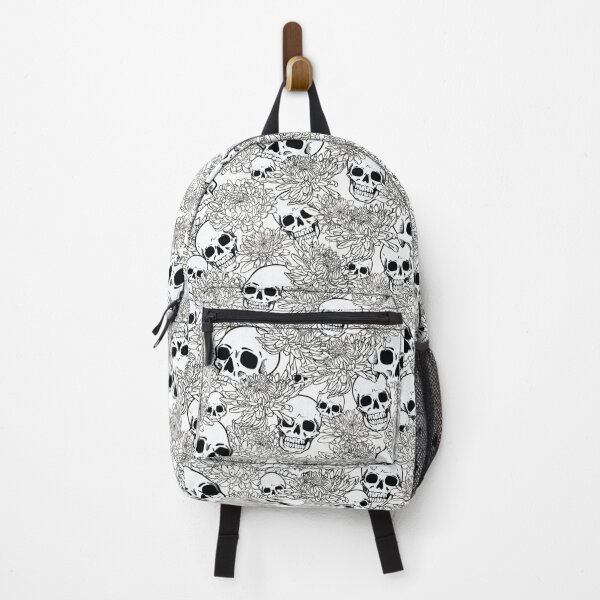 Item preview, Skulls with Chrysanthemum - White designed and sold by kaliddee.