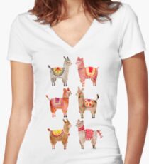 Alpacas Women's Fitted V-Neck T-Shirt