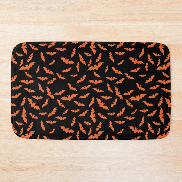 Item preview, Halloween cauldron of orange bats pattern designed and sold by ReluctantChickn.