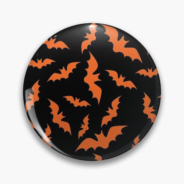 Item preview, Halloween cauldron of orange bats pattern designed and sold by ReluctantChickn.