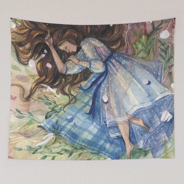 Item preview, Sleeping Girl in Nature Wall Art  designed and sold by Spicy Chilli.