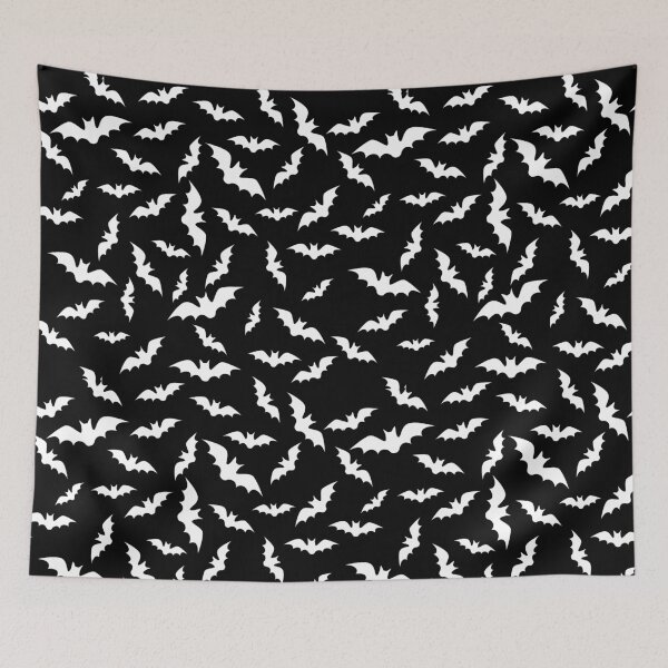 Item preview, Halloween cauldron of white bats pattern designed and sold by ReluctantChickn.