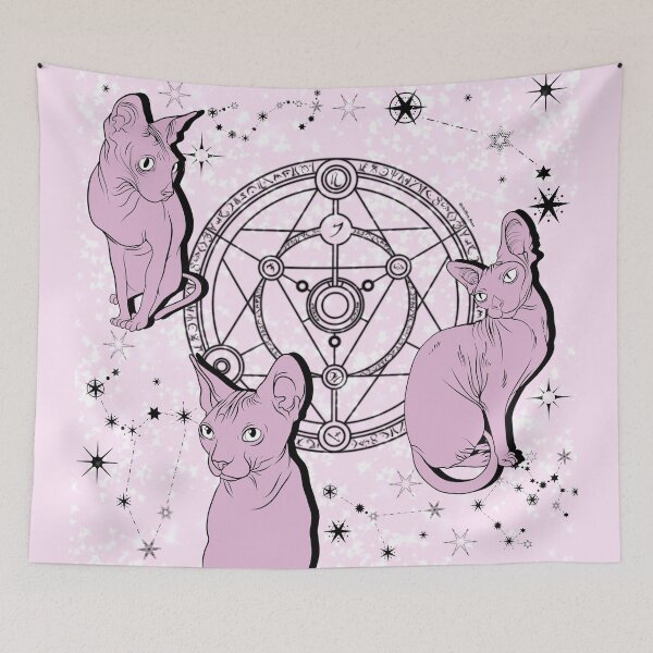 Item preview, Salem Cat Magick - Pink designed and sold by ChiffonFleur.