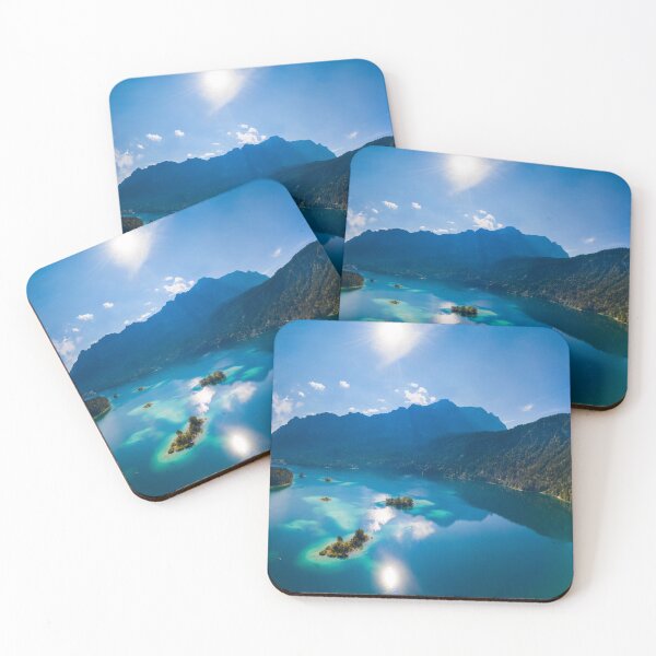 Item preview, Aerial view of Eibsee lake and Zugspitze mountain designed and sold by raphotography88.