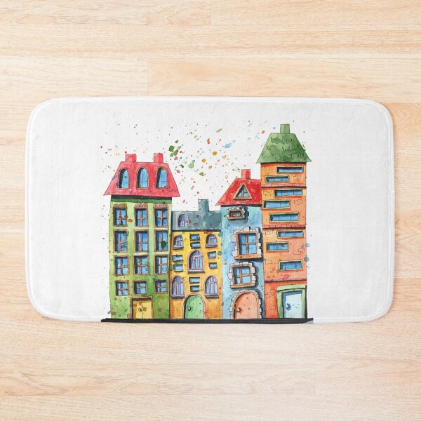 Item preview, Watercolor illustration - vibrant houses designed and sold by IevaLiART.