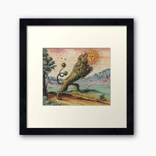 Item preview, The Lion Eating The Sun Antique Alchemy Illustration designed and sold by Antiquated Art.