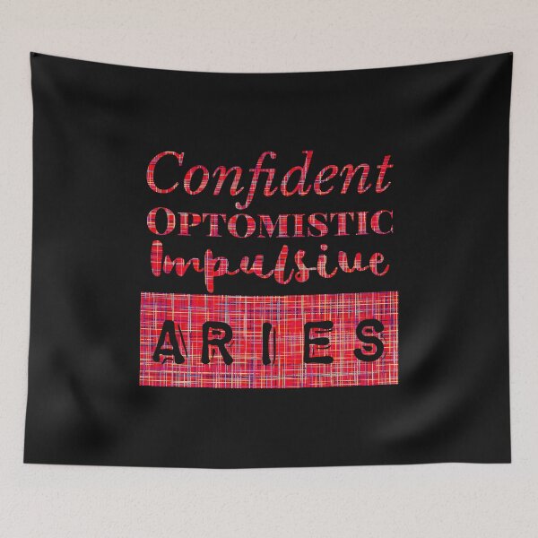 Item preview, Aries Zodiac Sign Red Grid Pattern  designed and sold by AMSonArt.
